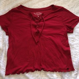 Red crop top
